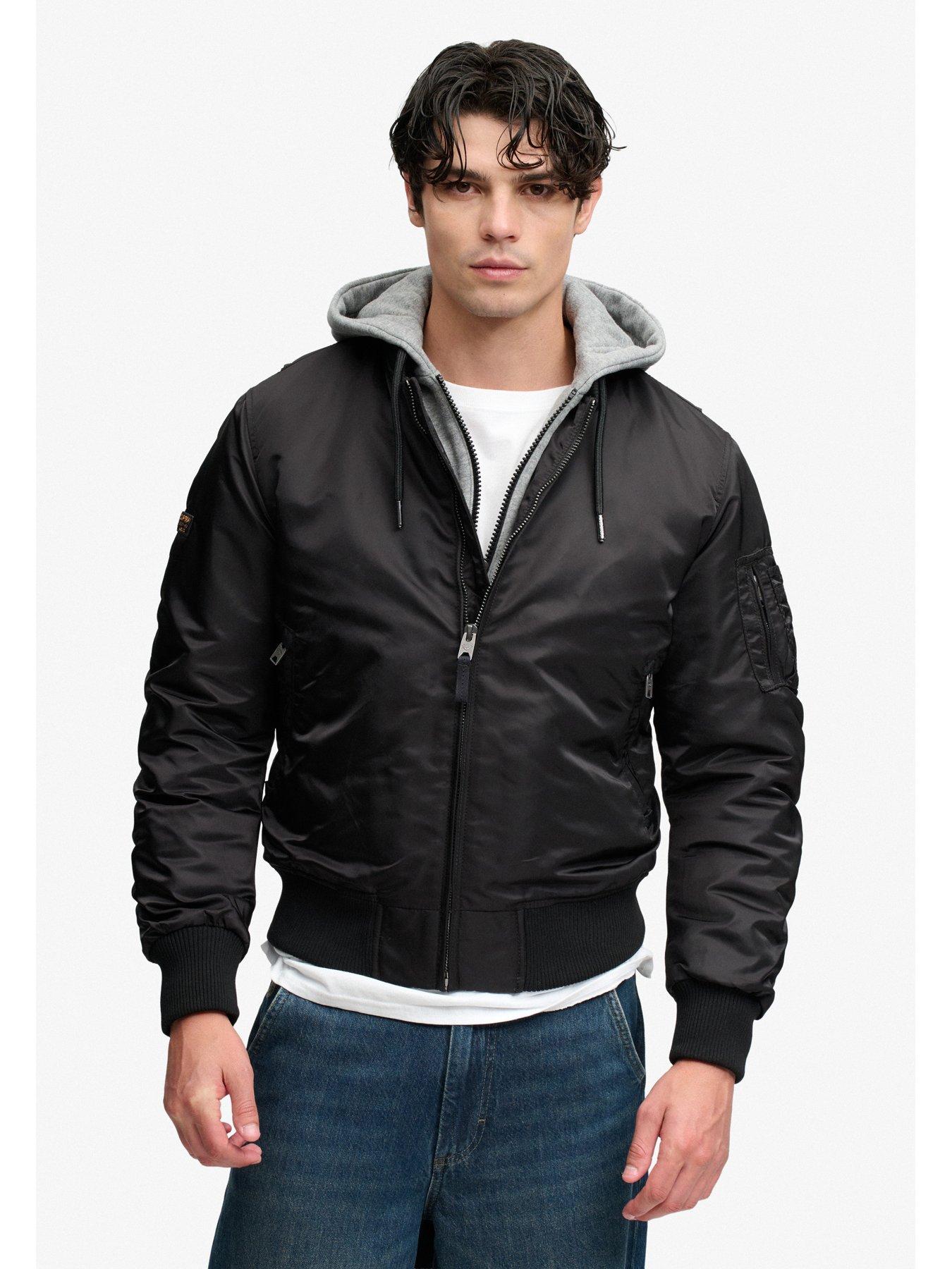 Image 4 of 6 of Superdry Hooded MA1 Bomber Jacket - Black