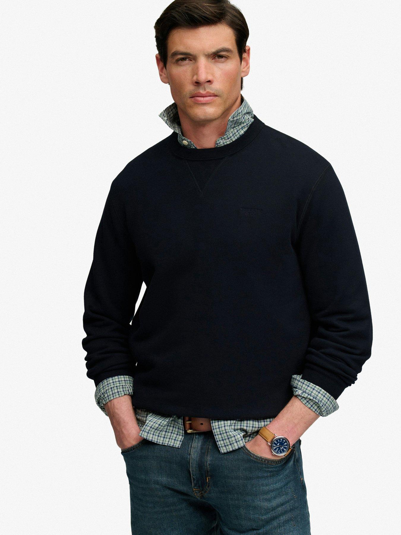 Superdry Essential Stacked Logo Crew Sweatshirt - Dark Navy