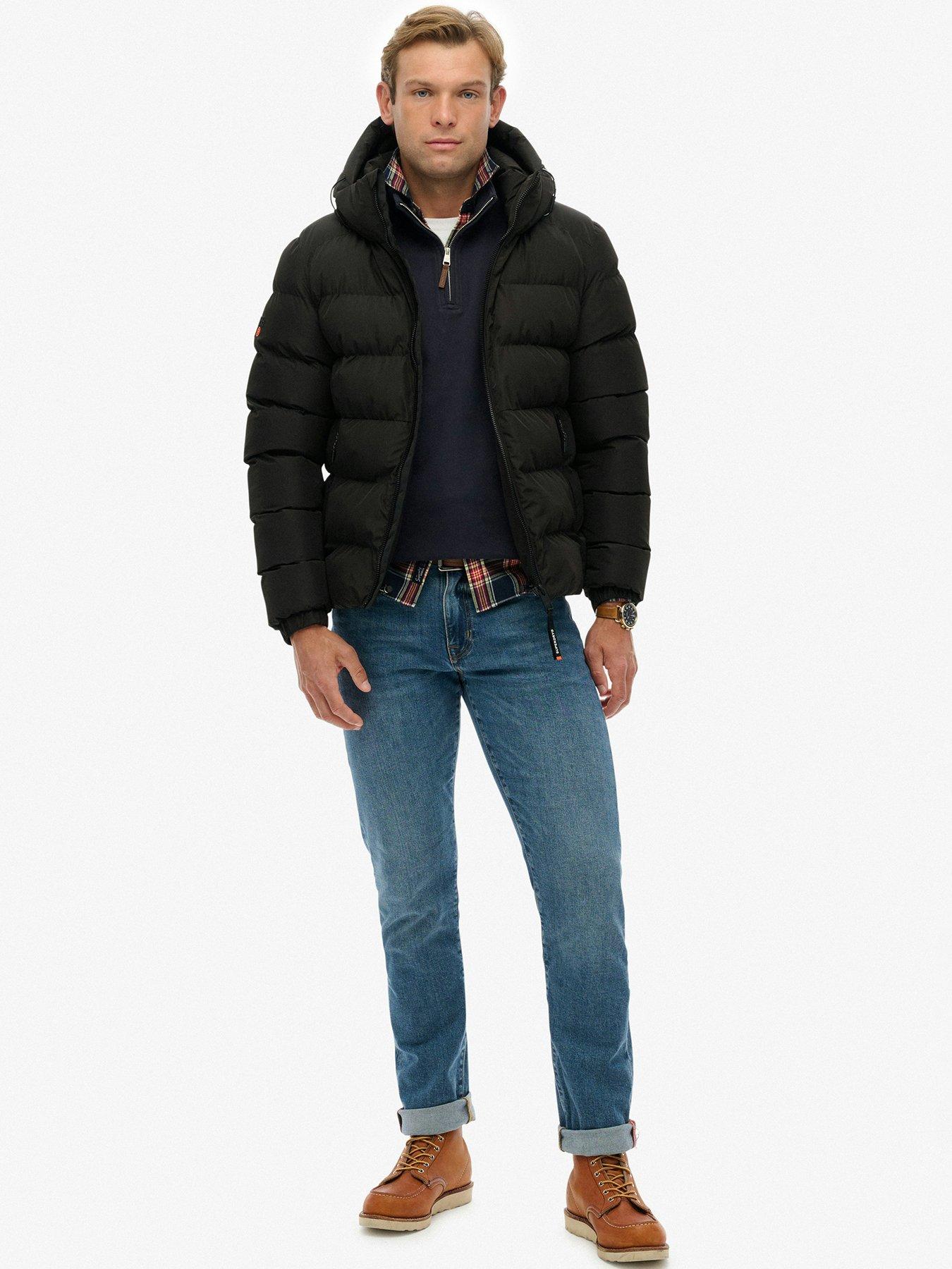 Image 3 of 6 of Superdry Hooded Sports Padded Jacket - Black