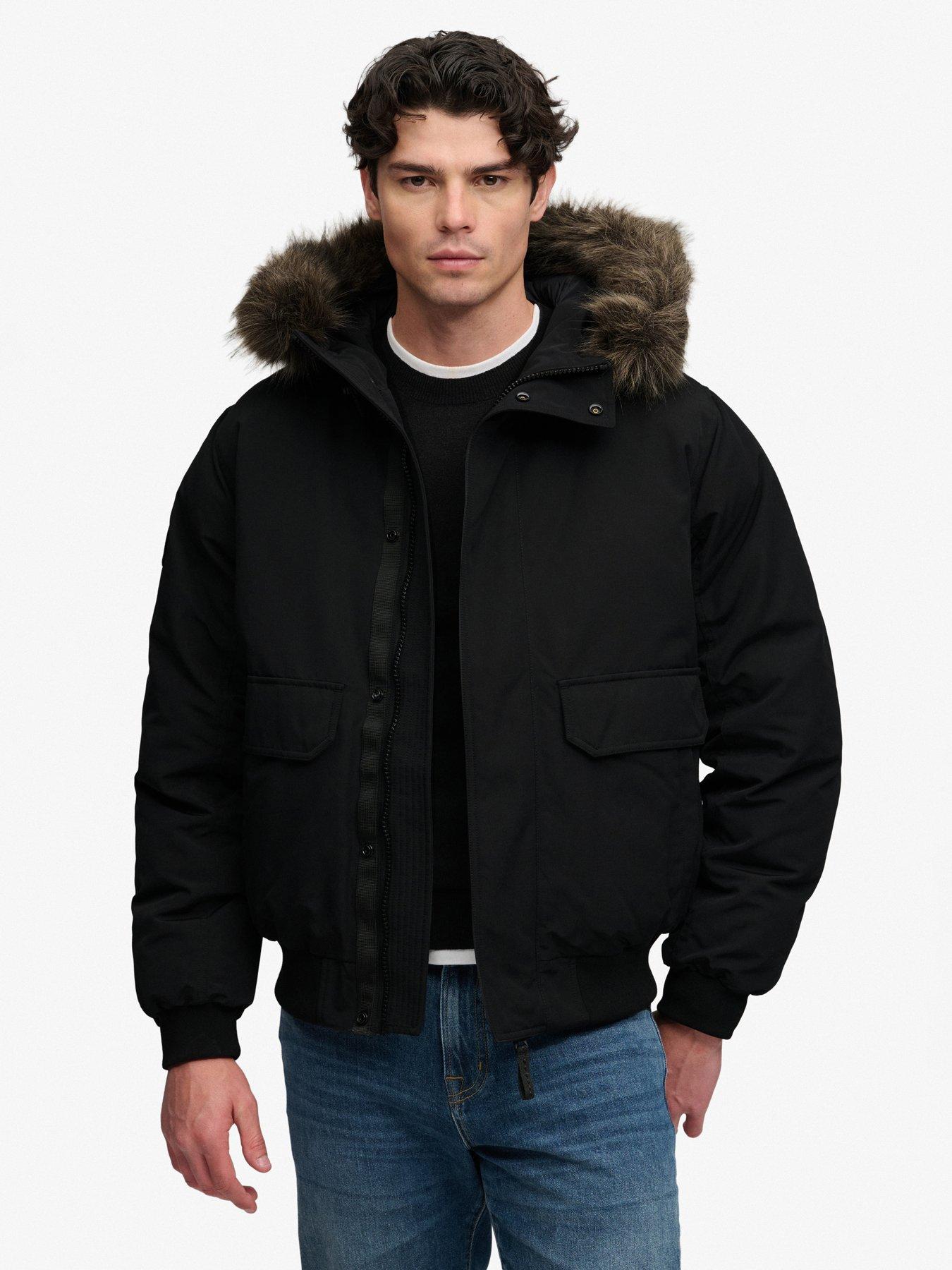 Superdry Superdry Faux Fur Everest Bomber Jacket - Black