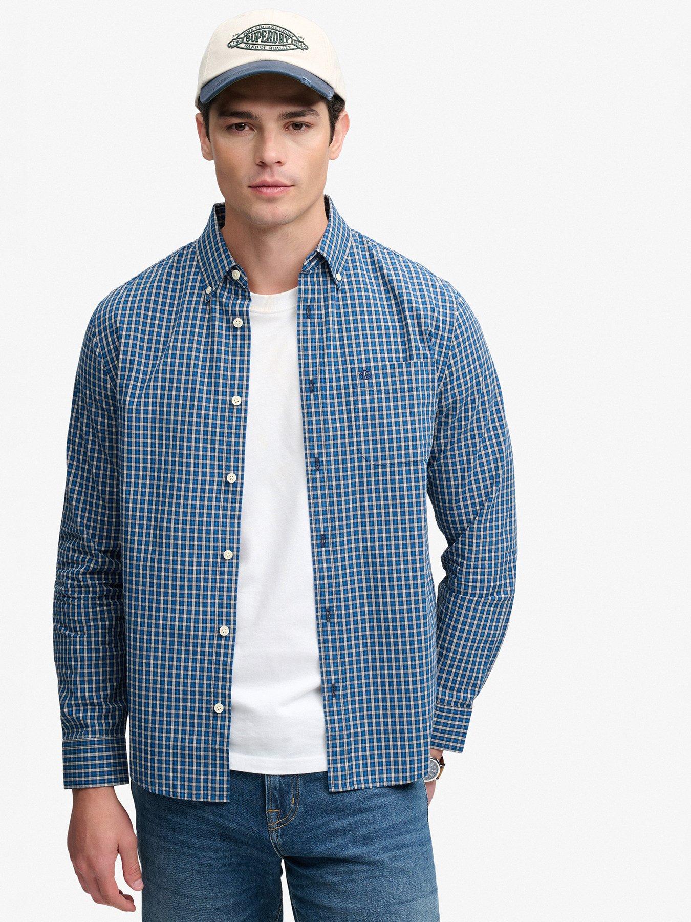 Superdry Preppy Poplin Long Sleeve Shirt - Blue