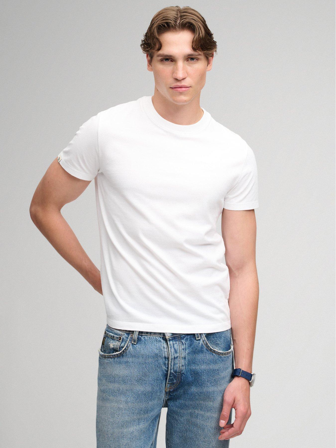 Superdry Essential Serif Logo Embroidered T-Shirt - White