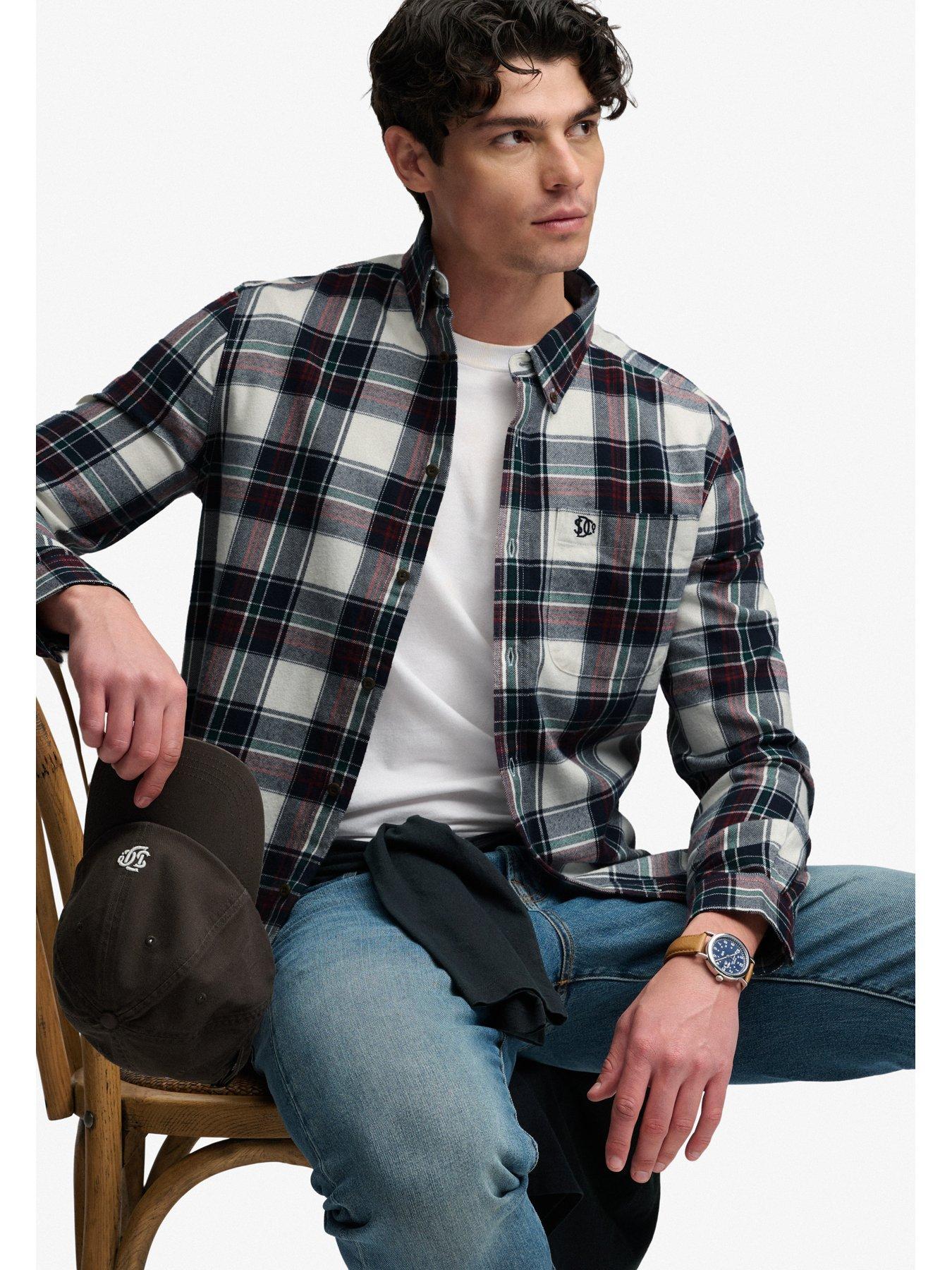 Image 4 of 6 of Superdry Superdry Long Sleeve Cotton Lumberjack Shirt - Black