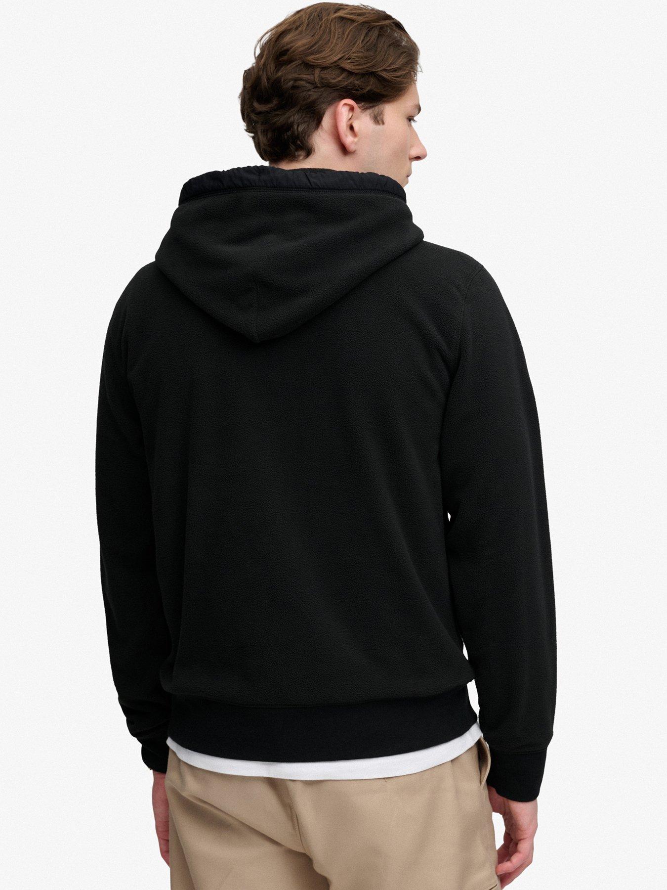 Image 2 of 5 of Superdry Micro Logo Fleece Hoodie - Black
