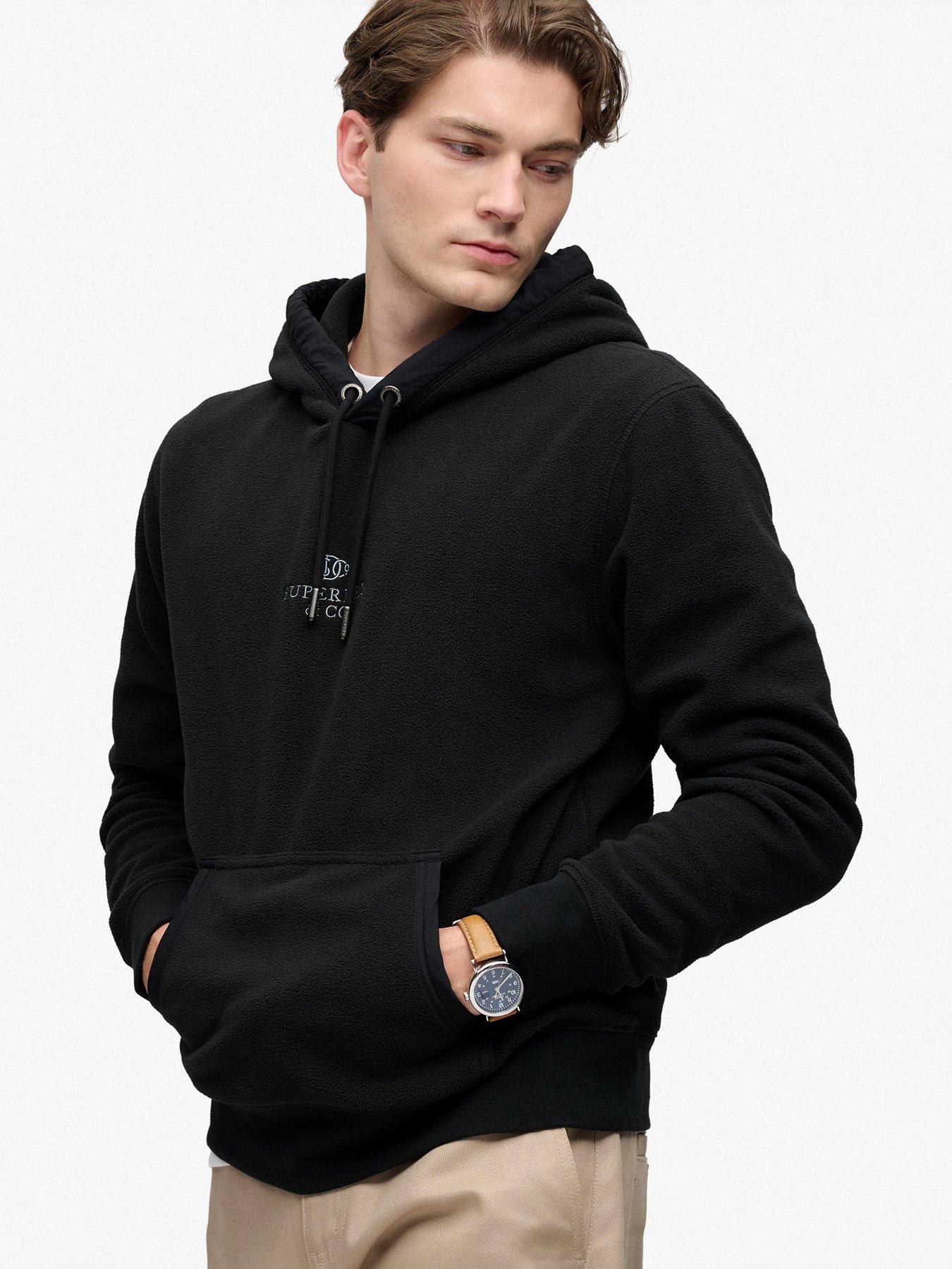 Image 4 of 5 of Superdry Micro Logo Fleece Hoodie - Black