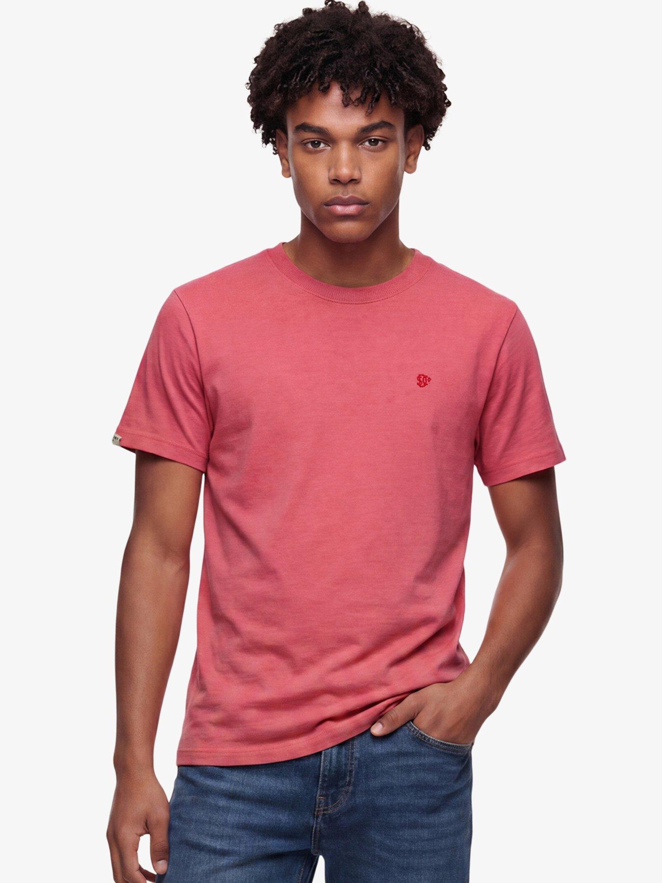 Superdry Essential Sdco Logo Embroidered T-Shirt - Punch Pink Marl / Navy