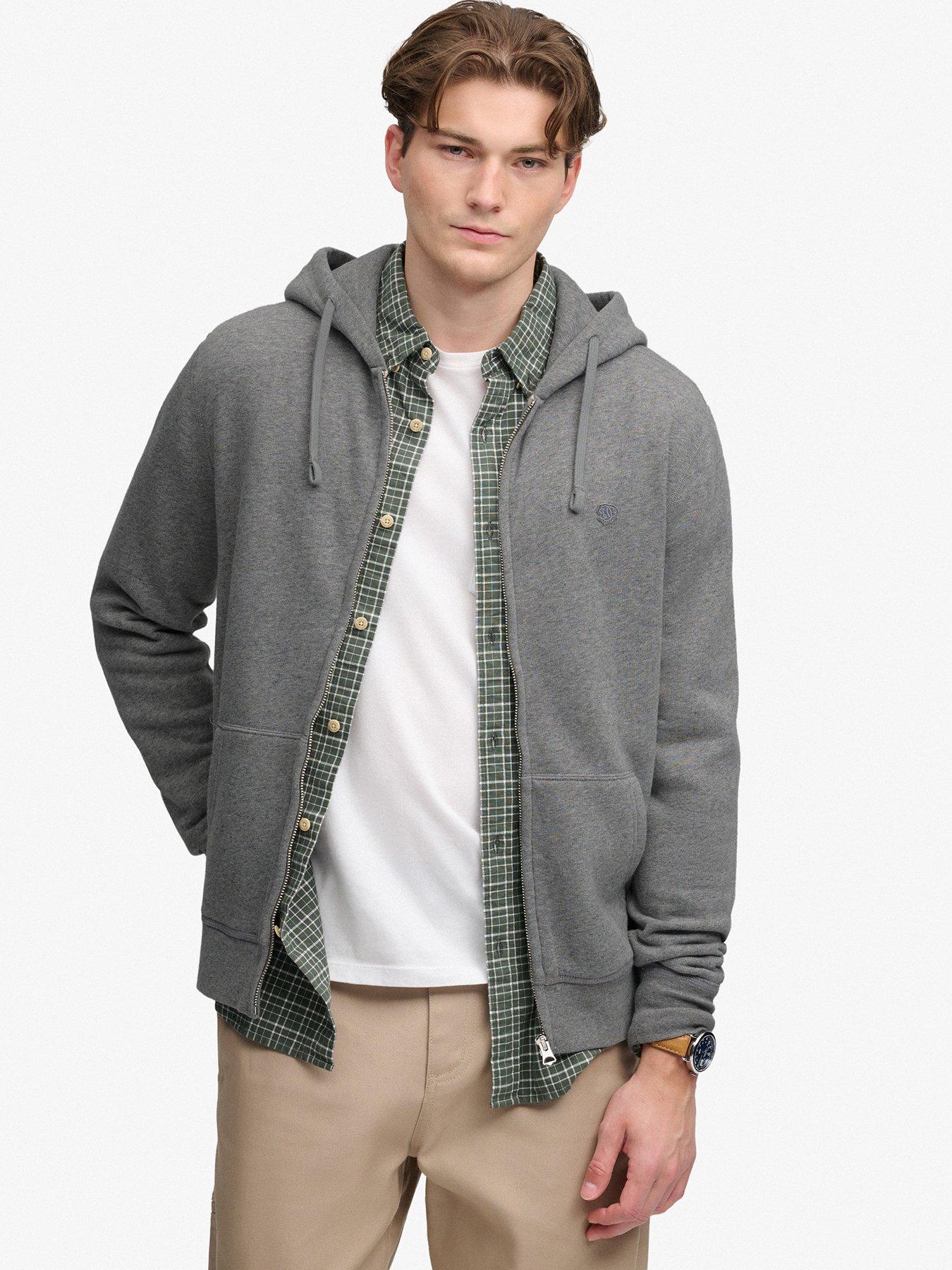 Superdry Superdry Essential Zip Through Hoodie - Grey