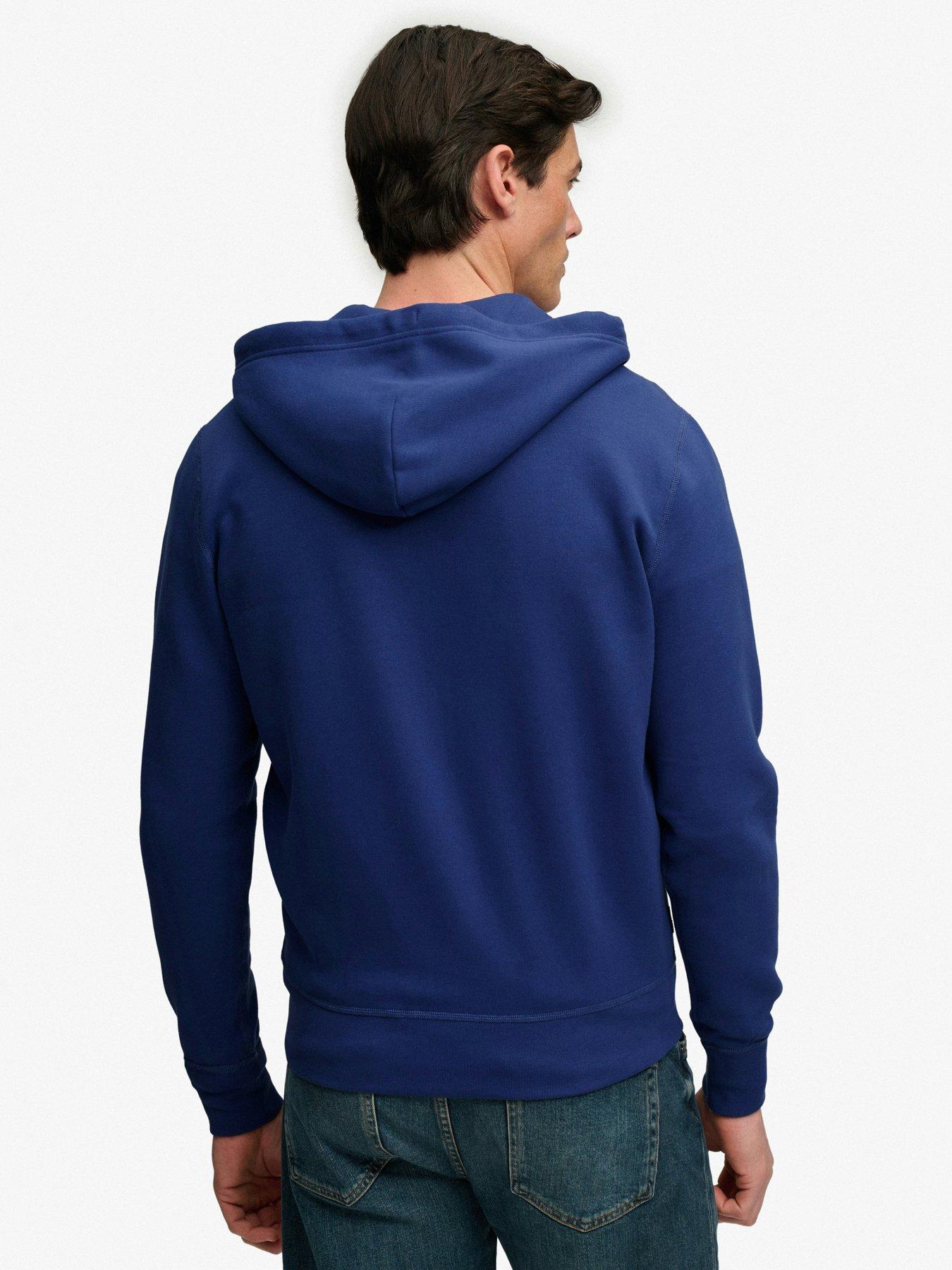 Image 2 of 6 of Superdry Essential SD Co Logo Zip Hoodie - Summit Blue