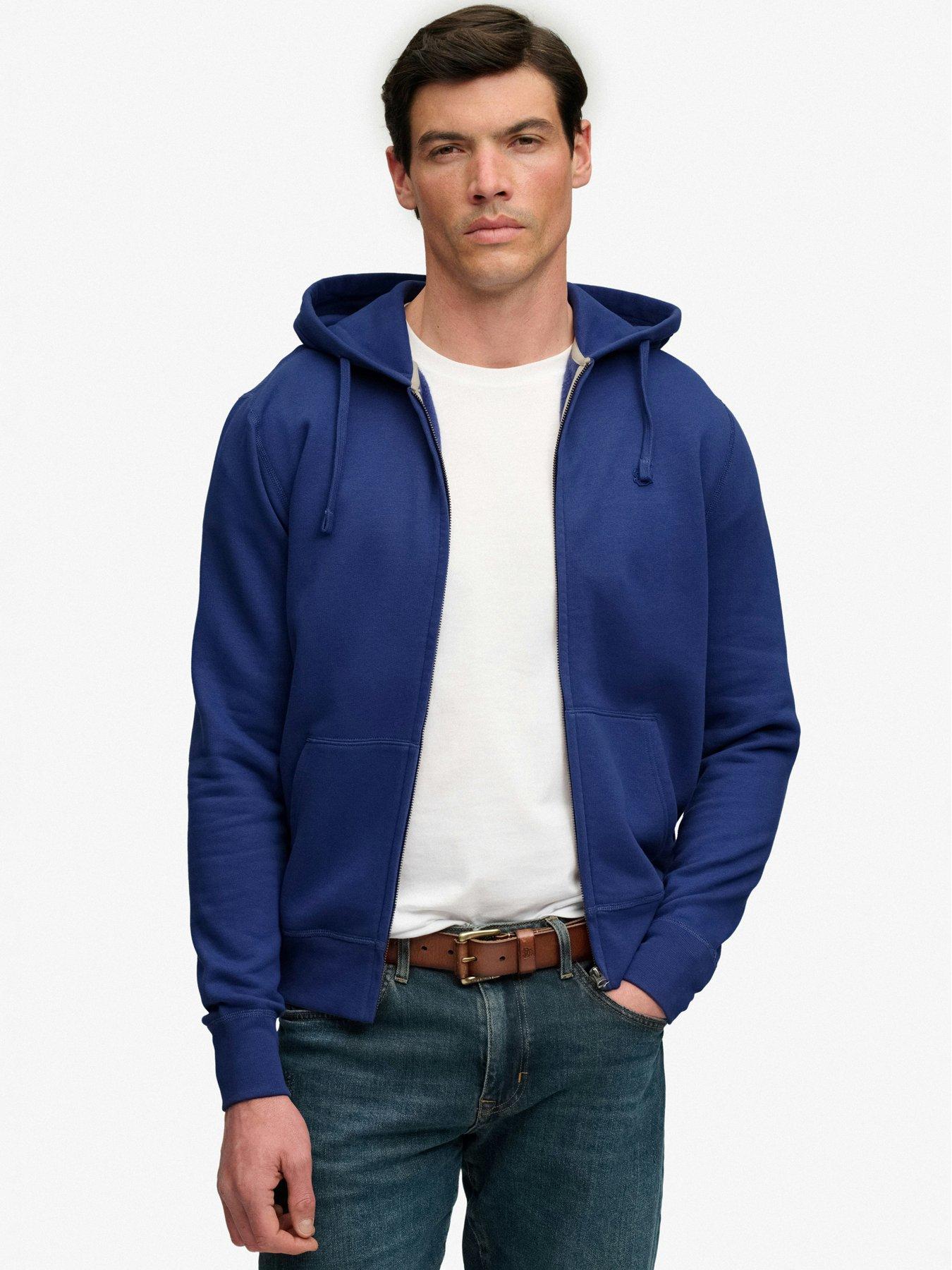 Image 3 of 6 of Superdry Essential SD Co Logo Zip Hoodie - Summit Blue