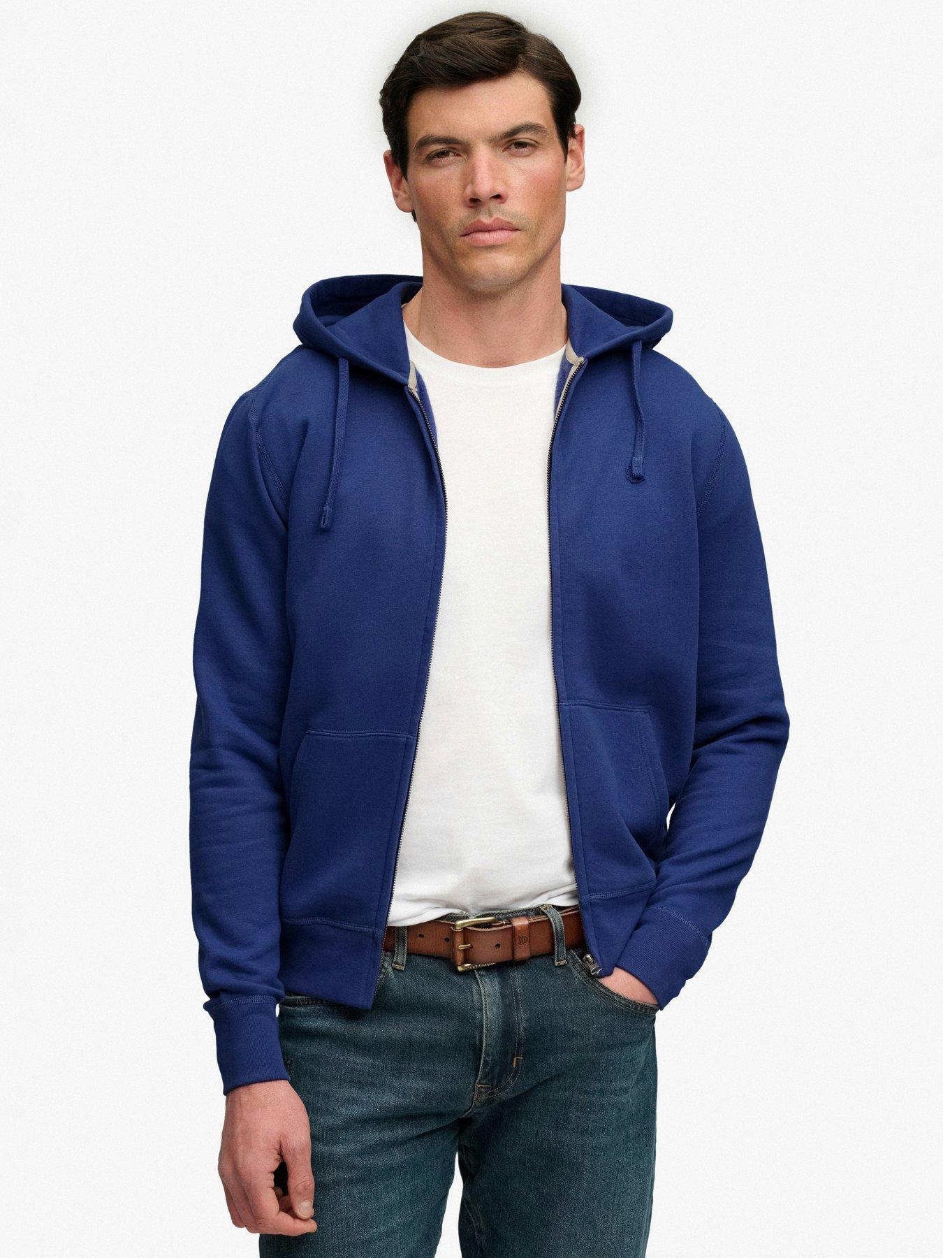 Image 4 of 6 of Superdry Essential SD Co Logo Zip Hoodie - Summit Blue