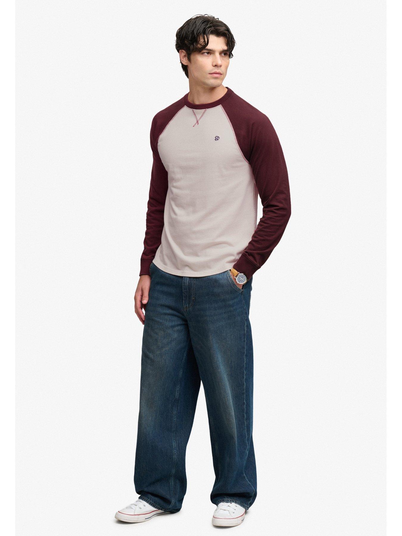 Image 3 of 6 of Superdry Vintage Athletic Baseball Long Sleeve T-Shirt - Red