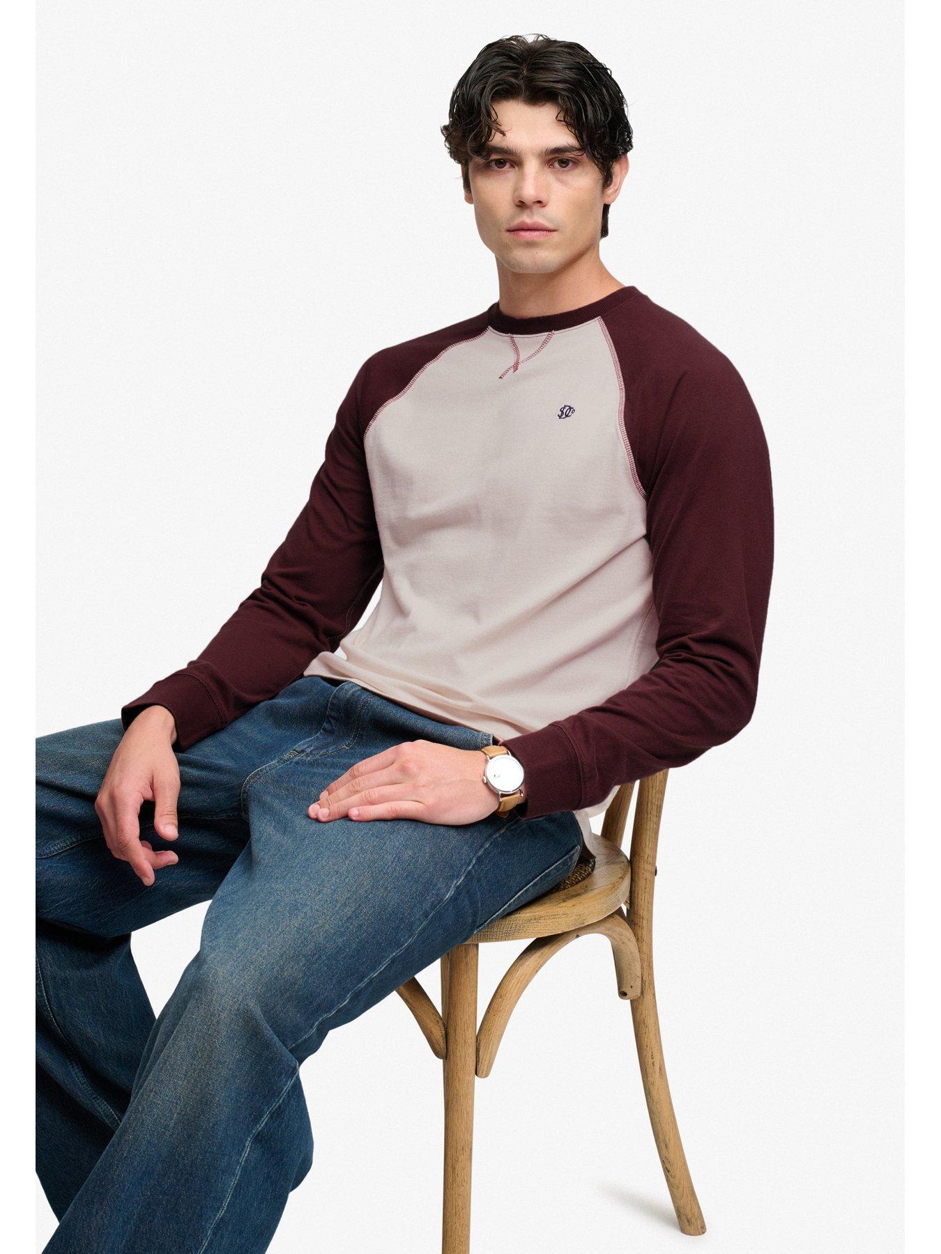 Image 4 of 6 of Superdry Vintage Athletic Baseball Long Sleeve T-Shirt - Red