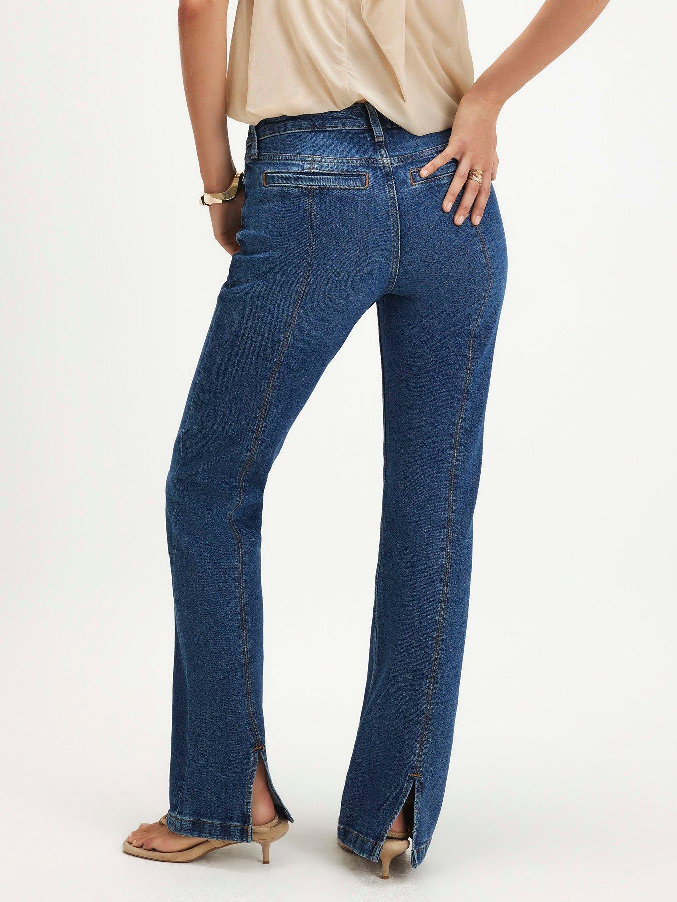 Image 2 of 5 of River Island Back Split Seam Bootcut Jeans - Blue