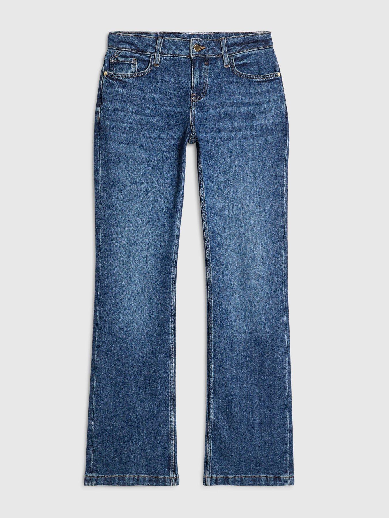 Image 5 of 5 of River Island Back Split Seam Bootcut Jeans - Blue
