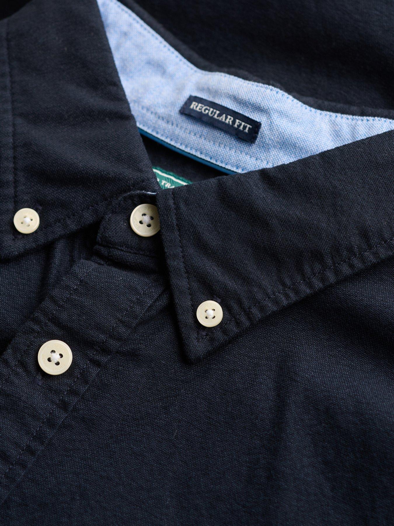 Image 6 of 7 of Superdry Mens Button-Down Collar Oxford Long Sleeve Shirt - Navy