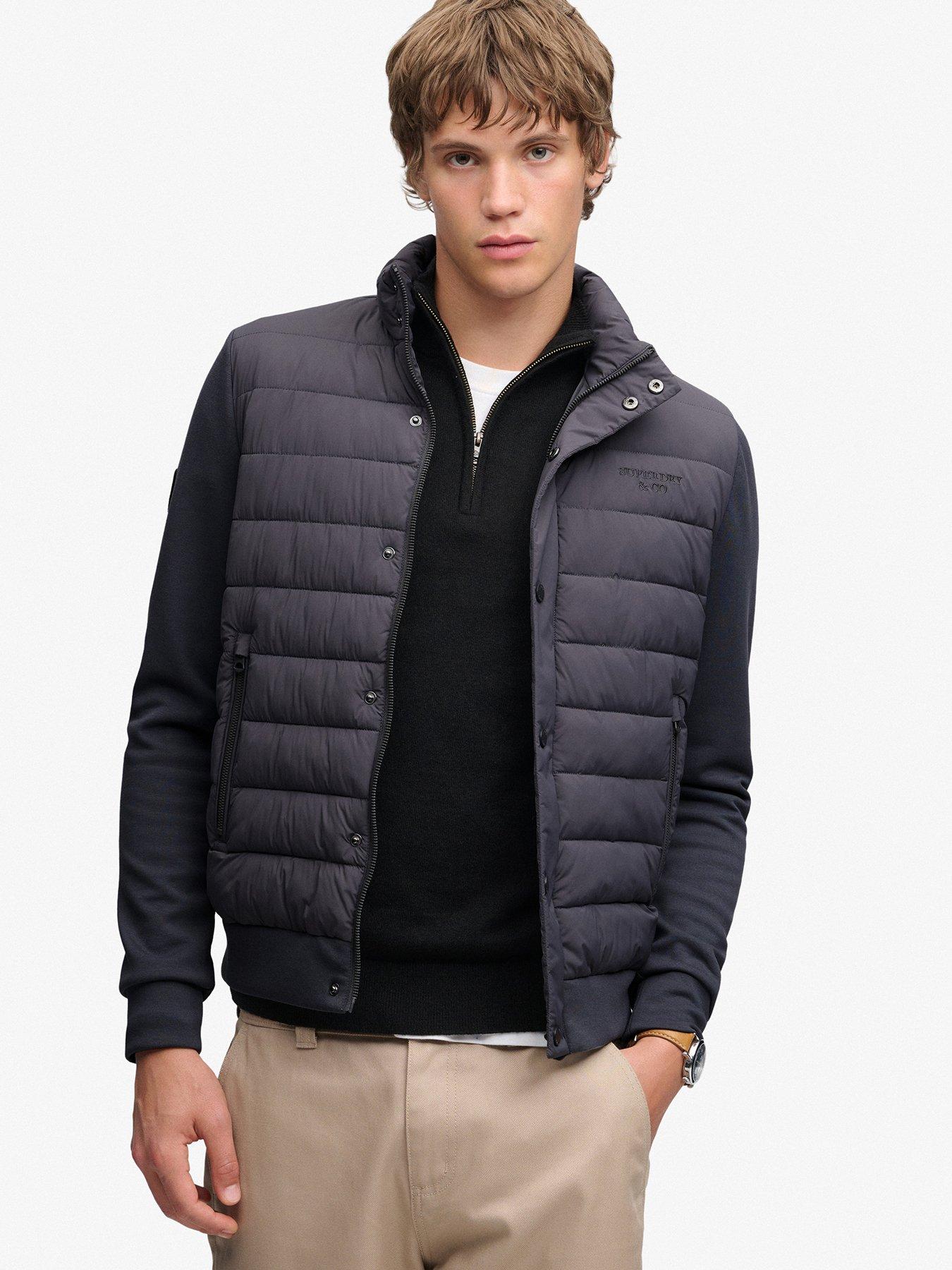 Superdry Superdry Interlock Hybrid Jacket - Dark Grey