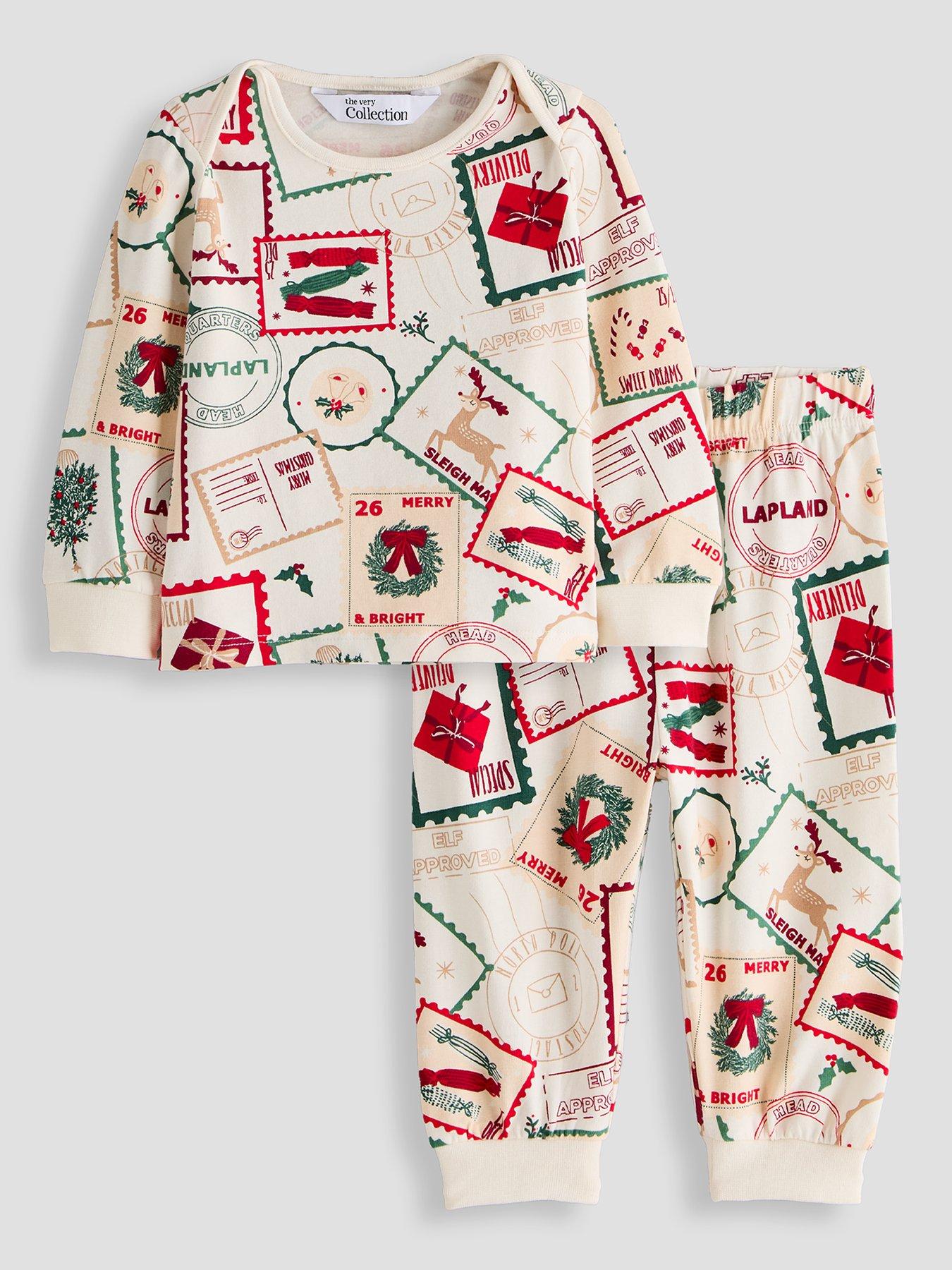 Image 2 of 6 of The Very Collection Baby Family Festive Postcard Pyjama Set - Multi