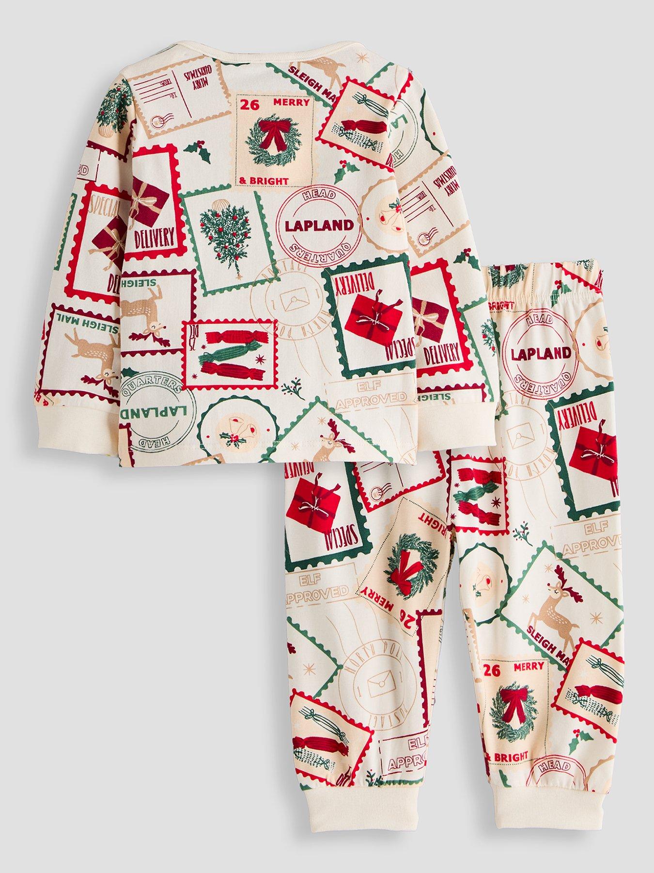 Image 3 of 6 of The Very Collection Baby Family Festive Postcard Pyjama Set - Multi