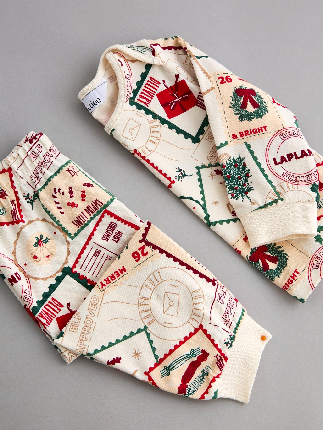 Image 4 of 6 of The Very Collection Baby Family Festive Postcard Pyjama Set - Multi