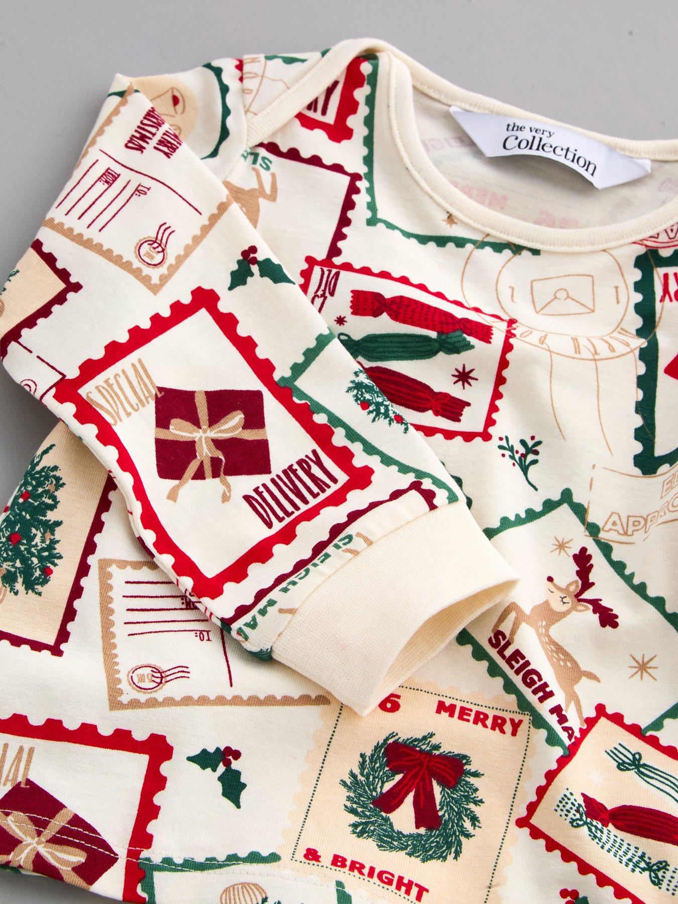 Image 5 of 6 of The Very Collection Baby Family Festive Postcard Pyjama Set - Multi