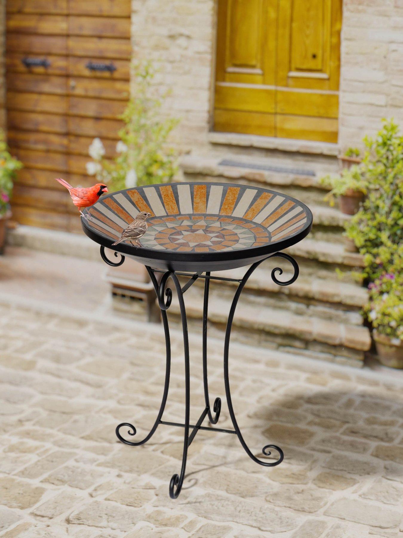 Panacea Rustic Italia Mosaic Tile Bird Bath