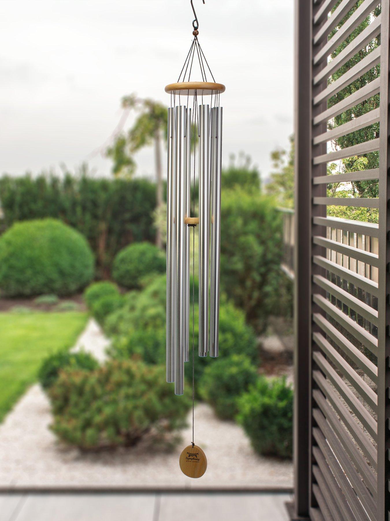 Panacea 145cm Wood & Aluminum Wind Chime- Silver