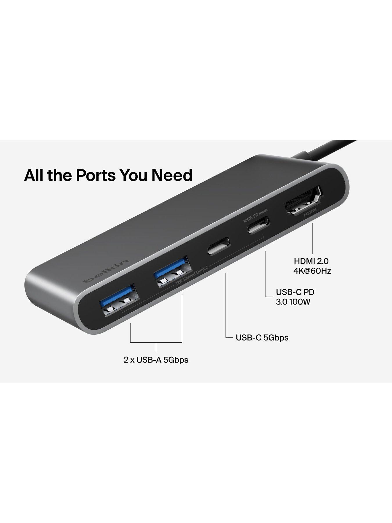 Image 3 of 6 of Belkin 5 Port USB C Hub, HDMI, USB A & Dual USB C Ports