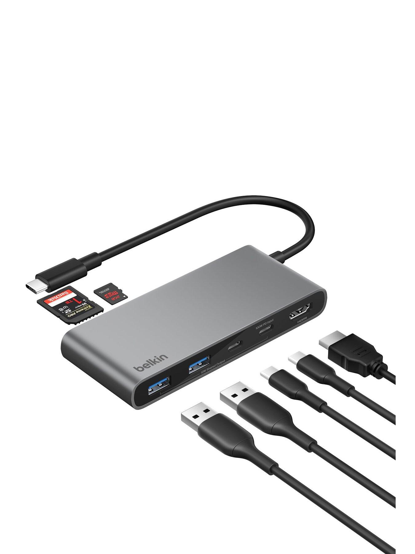 Image 1 of 6 of Belkin 7 Port USB C Hub, HDMI, USB A, USB C & SD Card Reader