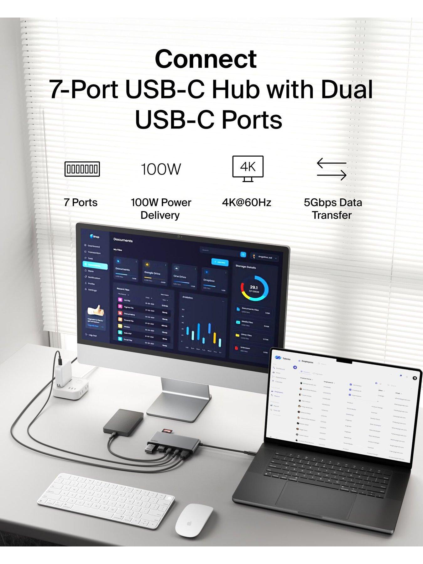 Image 2 of 6 of Belkin 7 Port USB C Hub, HDMI, USB A, USB C & SD Card Reader