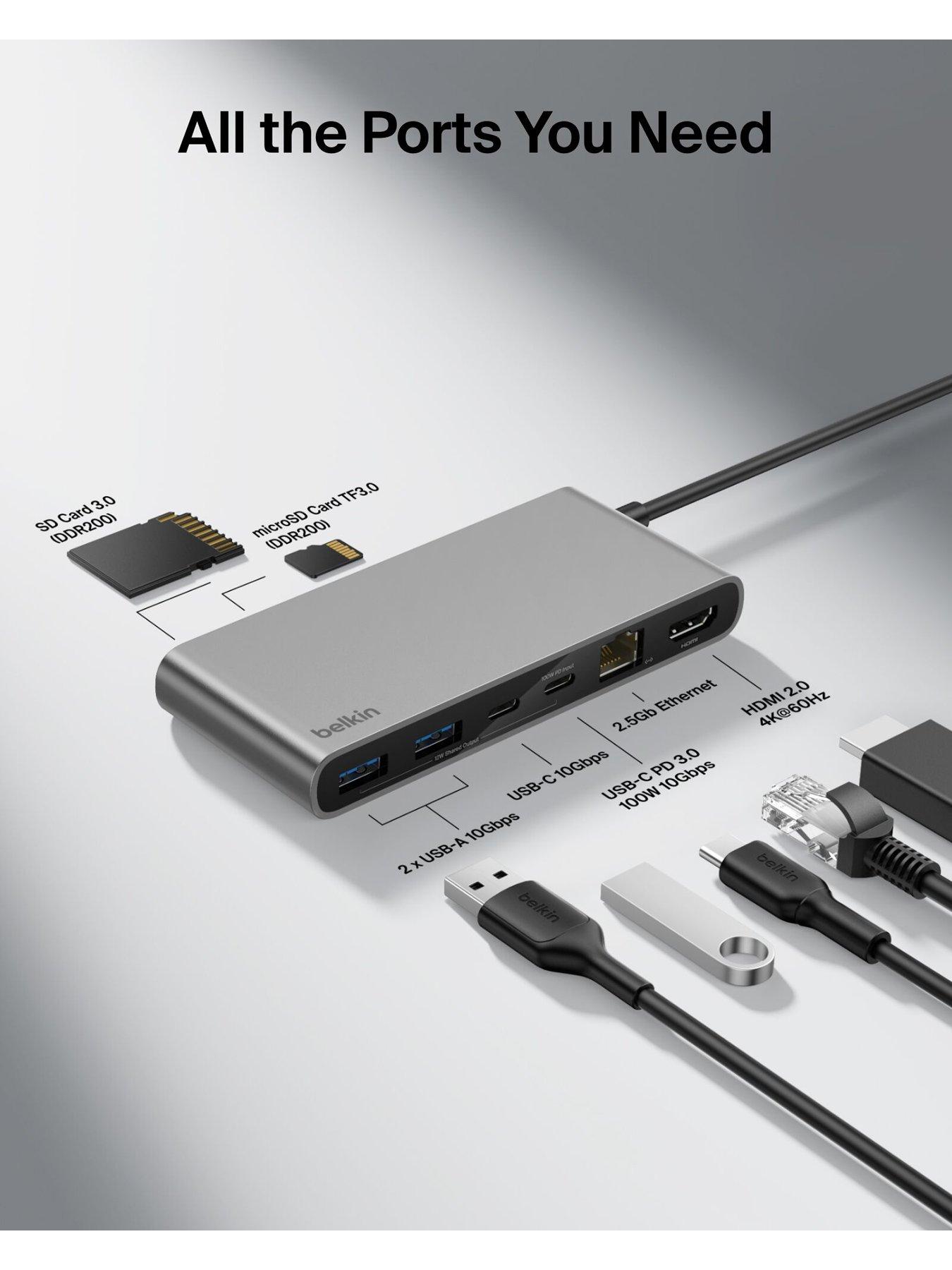Image 3 of 6 of Belkin Belkin 8 Port USB C Hub, HDMI, Ethernet, USB A & SD Card Reader