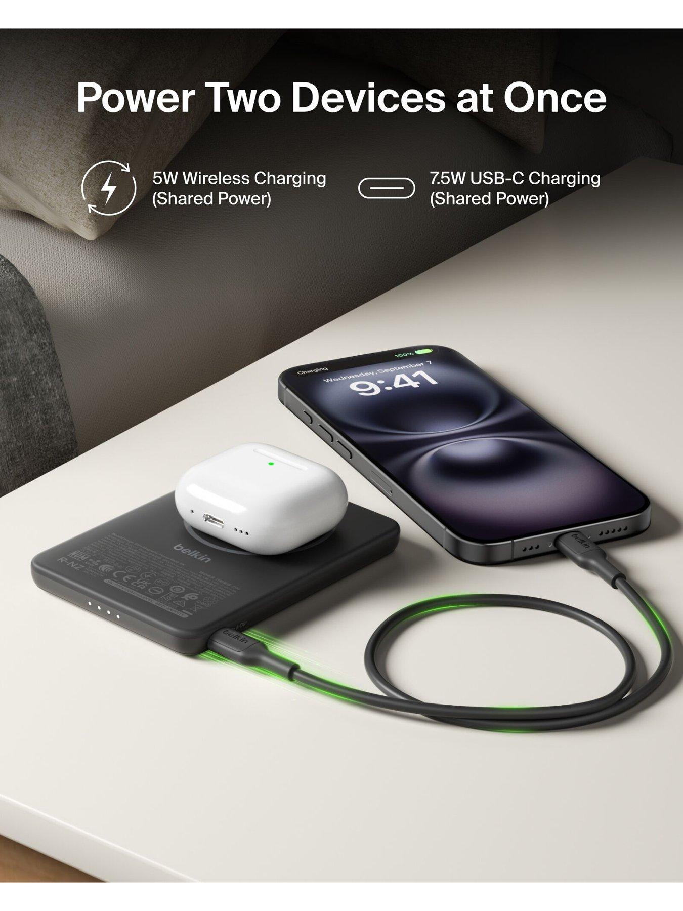 Image 2 of 6 of Belkin 5,000mAh Slimline MagSafe Compatible Portable Power Bank
