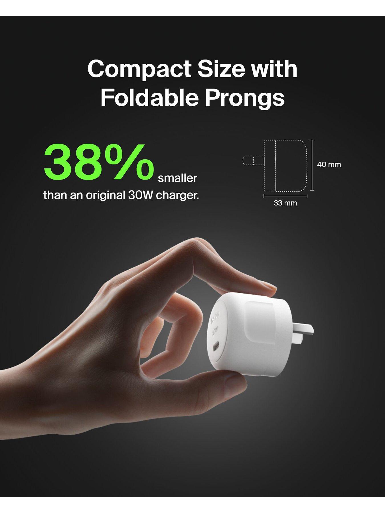 Image 4 of 6 of Belkin Belkin 30W USB-C Mains Charger, Folding Pins + USB C Cable