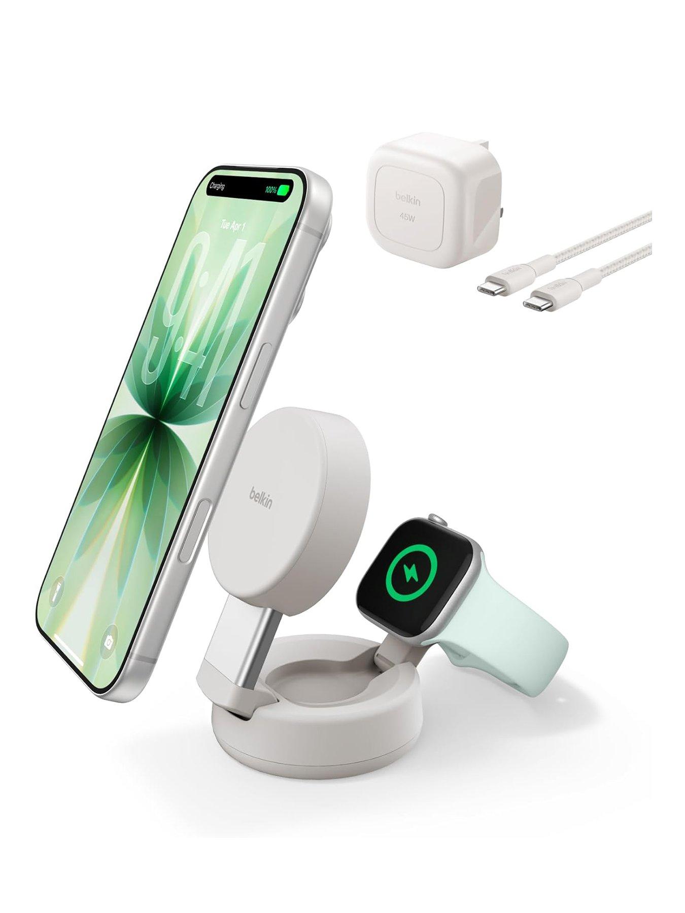 Belkin Belkin 25W Qi2 2 in 1 Folding Charger with Apple Watch Charger, Charcoal