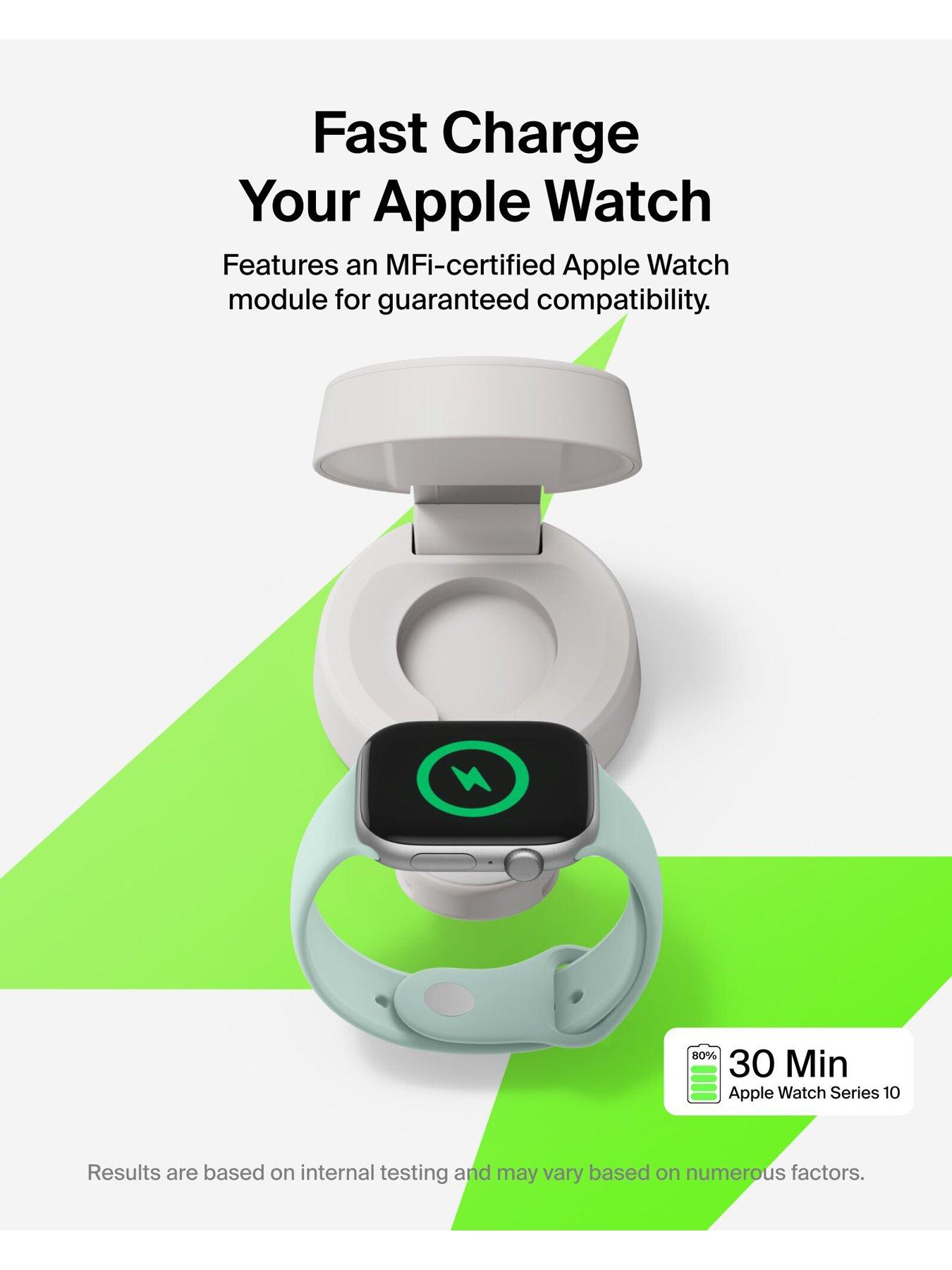 Image 5 of 6 of Belkin 25W Qi2 2 in 1 Folding Charger with Apple Watch Charger, Sand