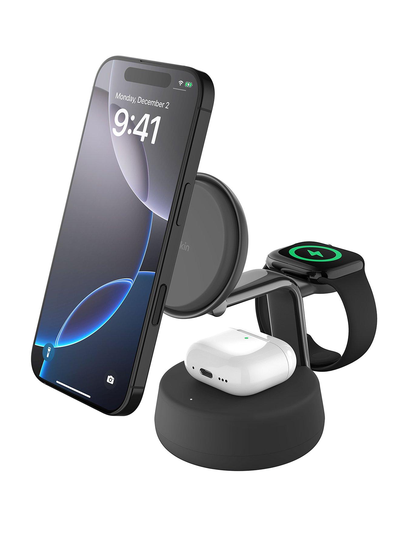 Belkin Belkin 25W Qi2 3 in 1 Folding Charger with Apple Watch Charger, Charcoal