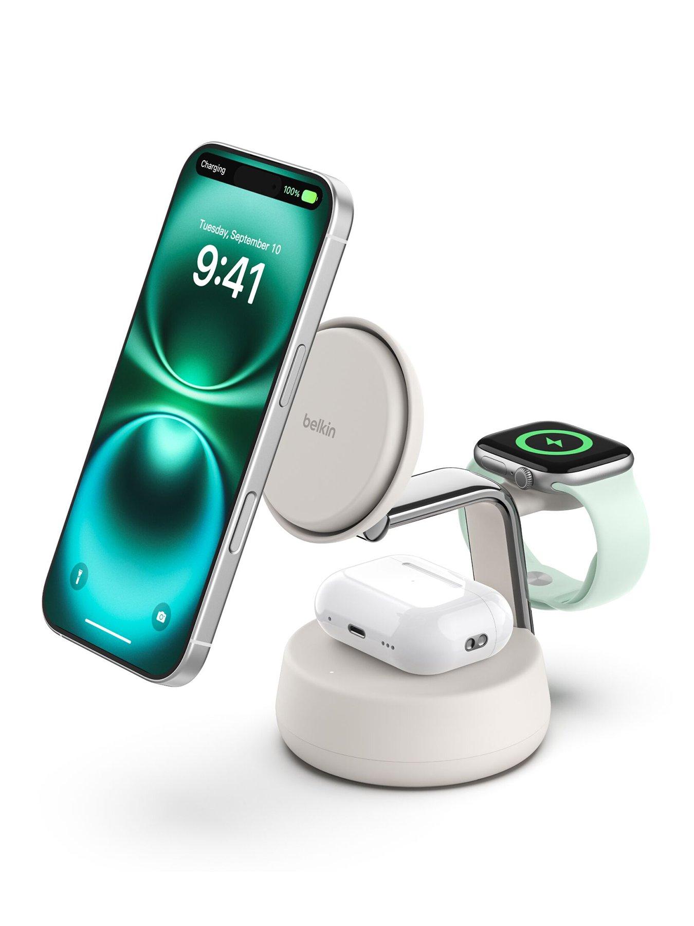 Belkin Belkin 25W Qi2 3 in 1 Folding Charger with Apple Watch Charger, Sand
