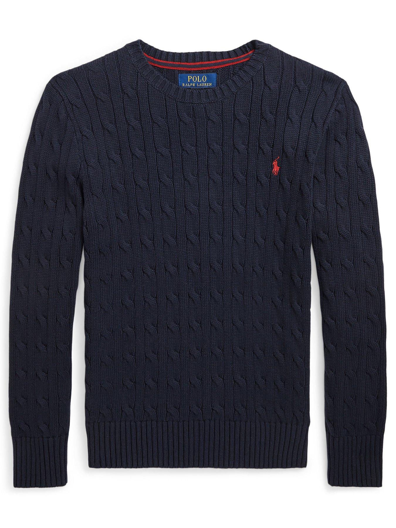Polo Ralph Lauren Boys Cable Knit Jumper - Navy