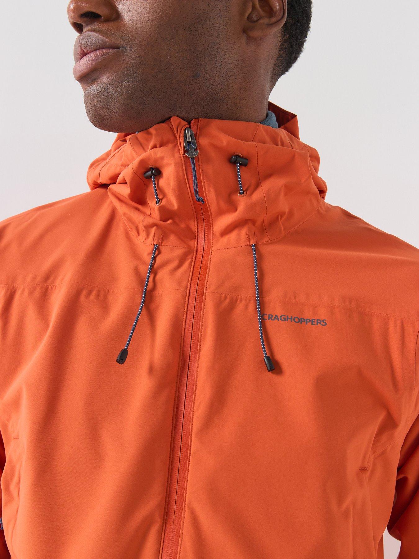 Image 4 of 6 of Craghoppers Mens Ponsa Waterproof Hooded Full Zip Shell Jacket - Orange