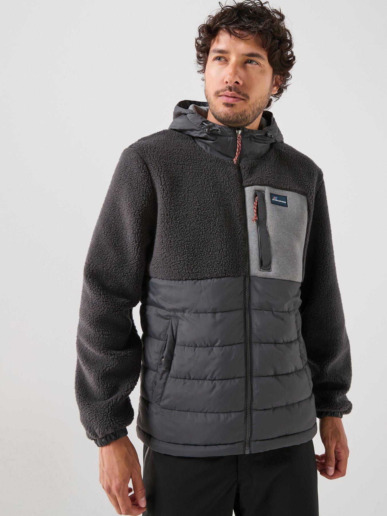 Craghoppers Mens Jakob Hooded Hybrid Fleece Jacket -grey