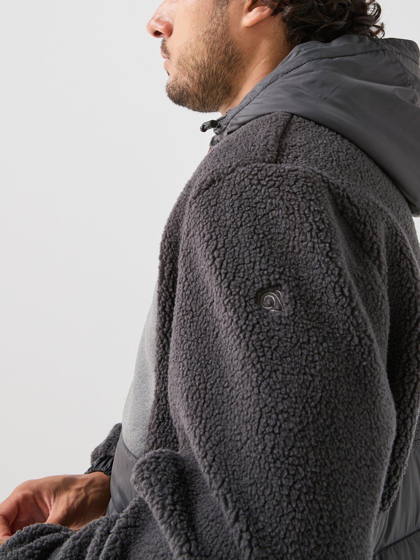 Image 4 of 6 of Craghoppers Mens Jakob Hooded Full Zip Hybrid Fleece Jacket - Grey