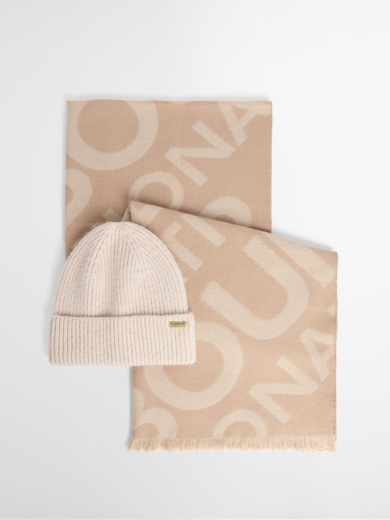 Image 2 of 5 of Barbour International Womens Pendle Beanie &amp; Kenna Scarf Gift Set - Brown