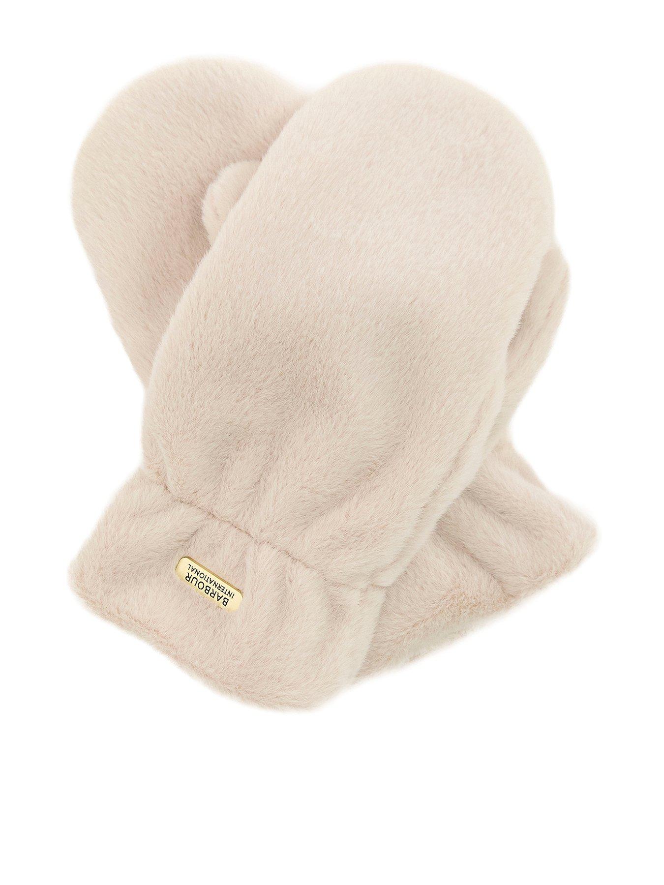Image 1 of 3 of Barbour International Womens Cyrus Faux Fur Mitts - Nutmeg