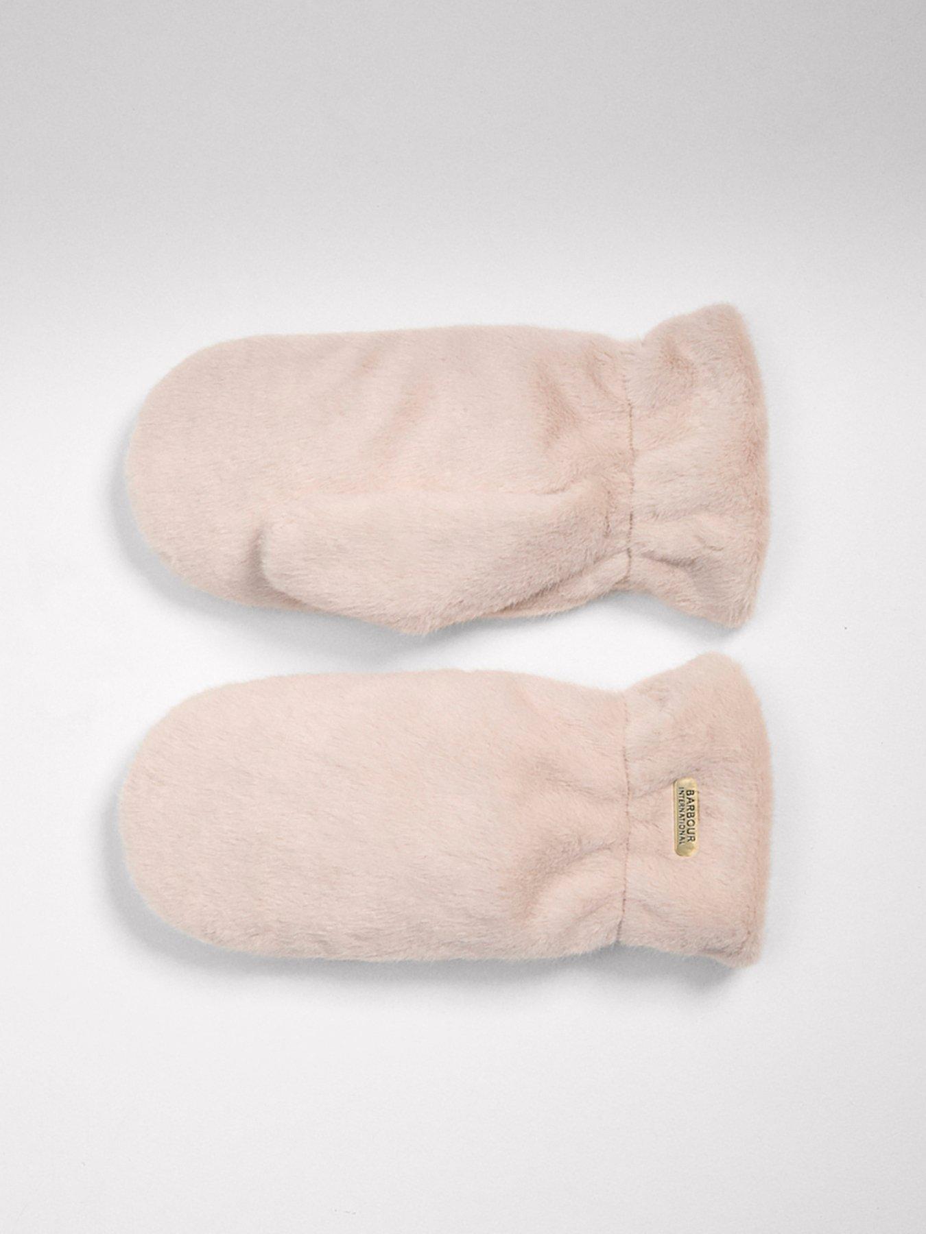 Image 2 of 3 of Barbour International Womens Cyrus Faux Fur Mitts - Nutmeg