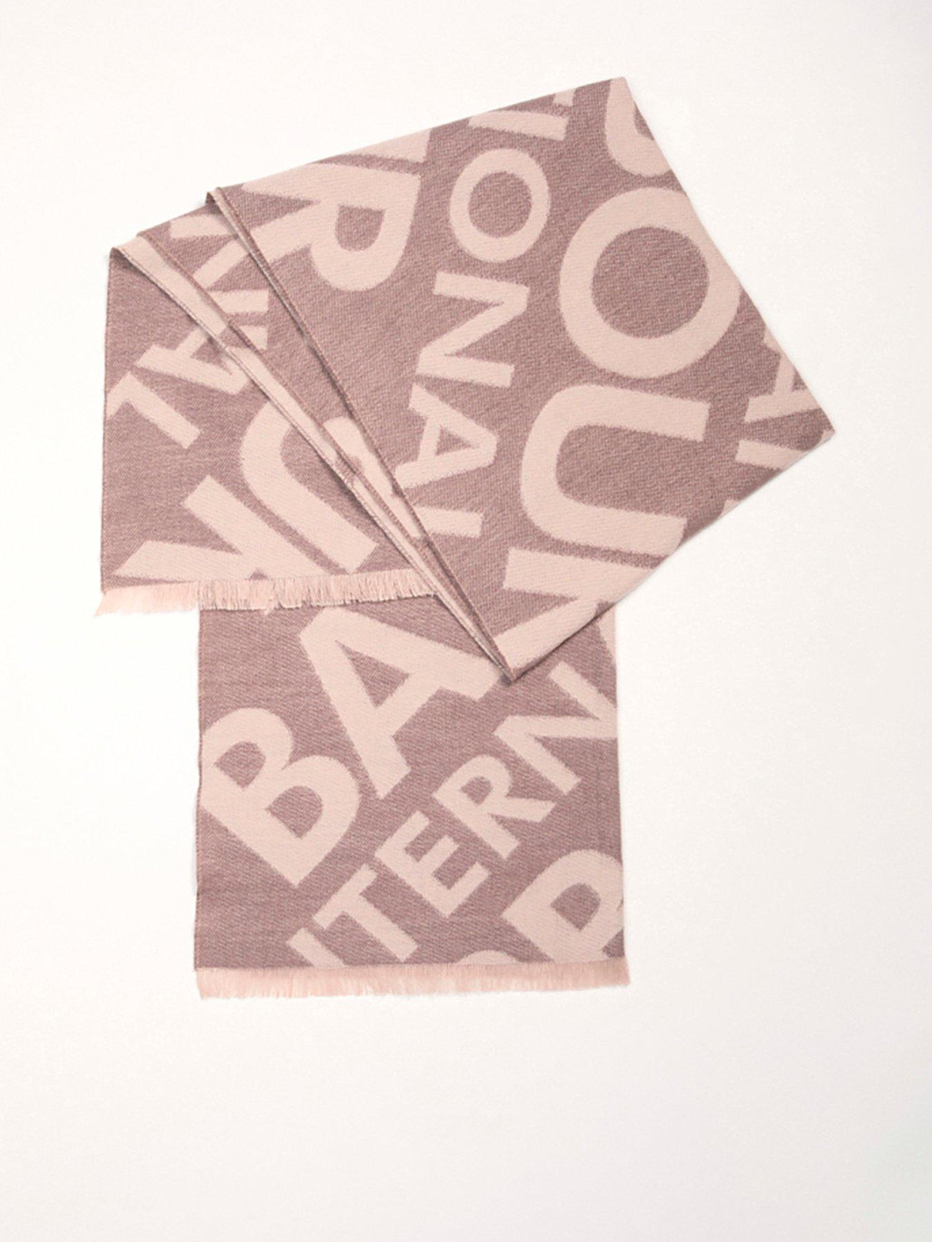 Image 1 of 5 of Barbour International Womens Kenna Oversized Logo Soft-Touch Long Scarf - Brown
