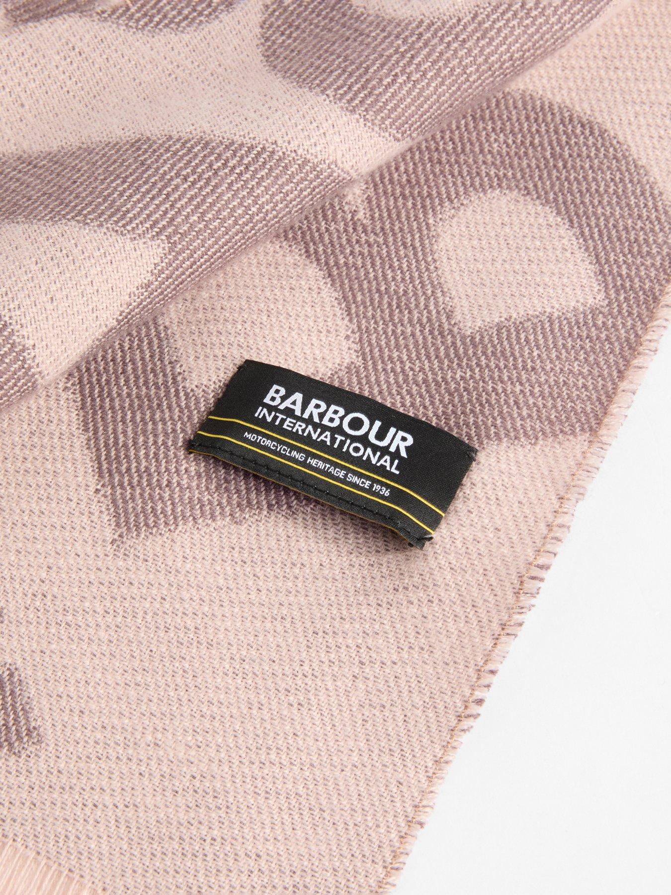Image 4 of 5 of Barbour International Womens Kenna Oversized Logo Soft-Touch Long Scarf - Brown