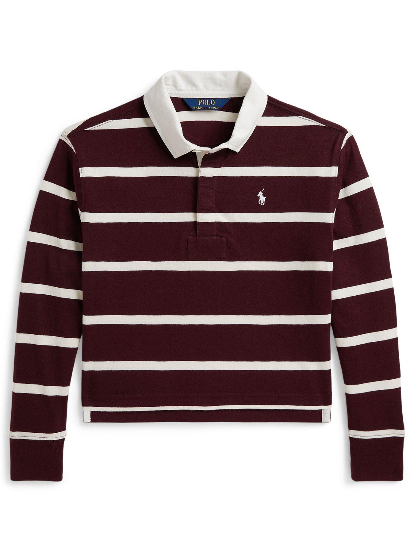 Polo Ralph Lauren Girls Rugby Shirt - Dark Red