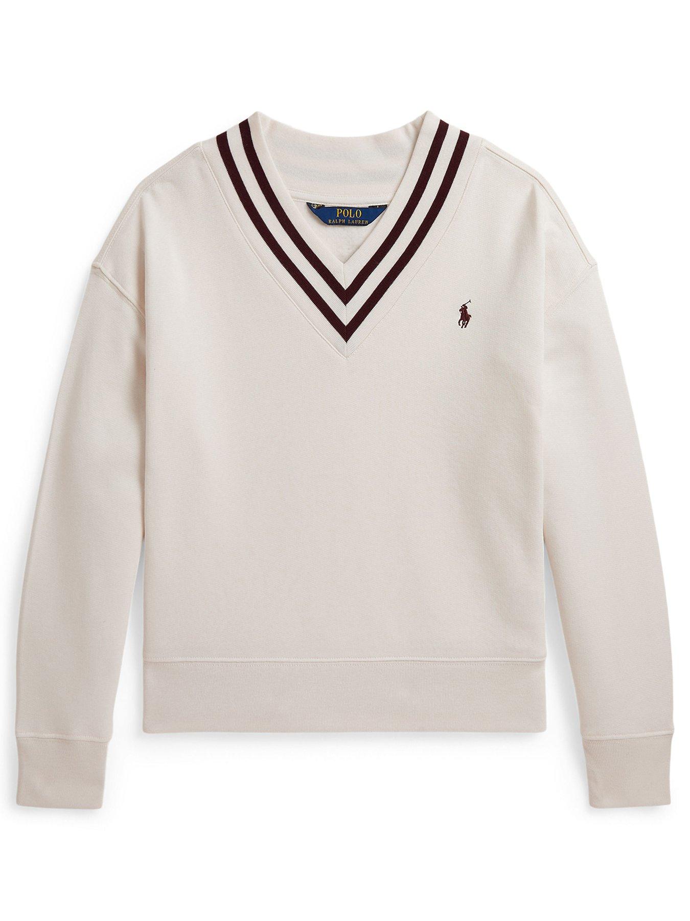 Polo Ralph Lauren Girls V-Neck Sweatshirt - Cream