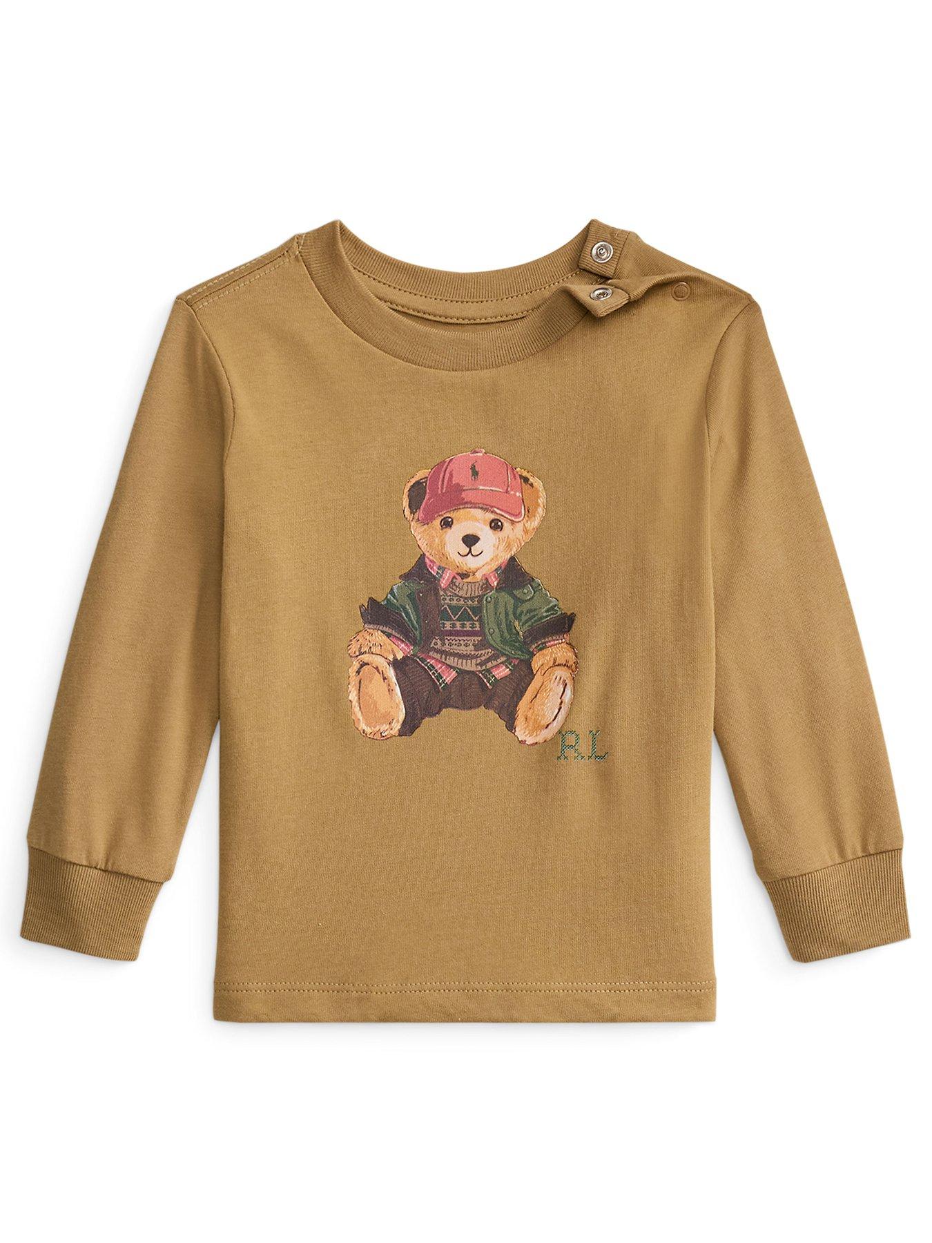 Polo Ralph Lauren Baby Boys Long Sleeve Bear T-shirt - Beige