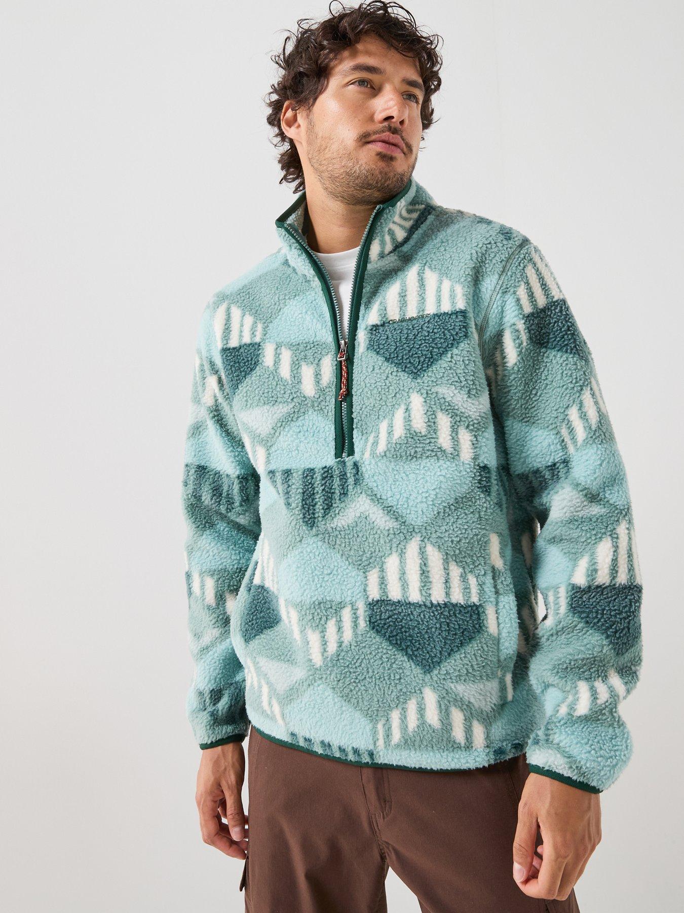 Image 1 of 6 of Craghoppers Mens Tatton II Half Zip Patterned Fleece - Green