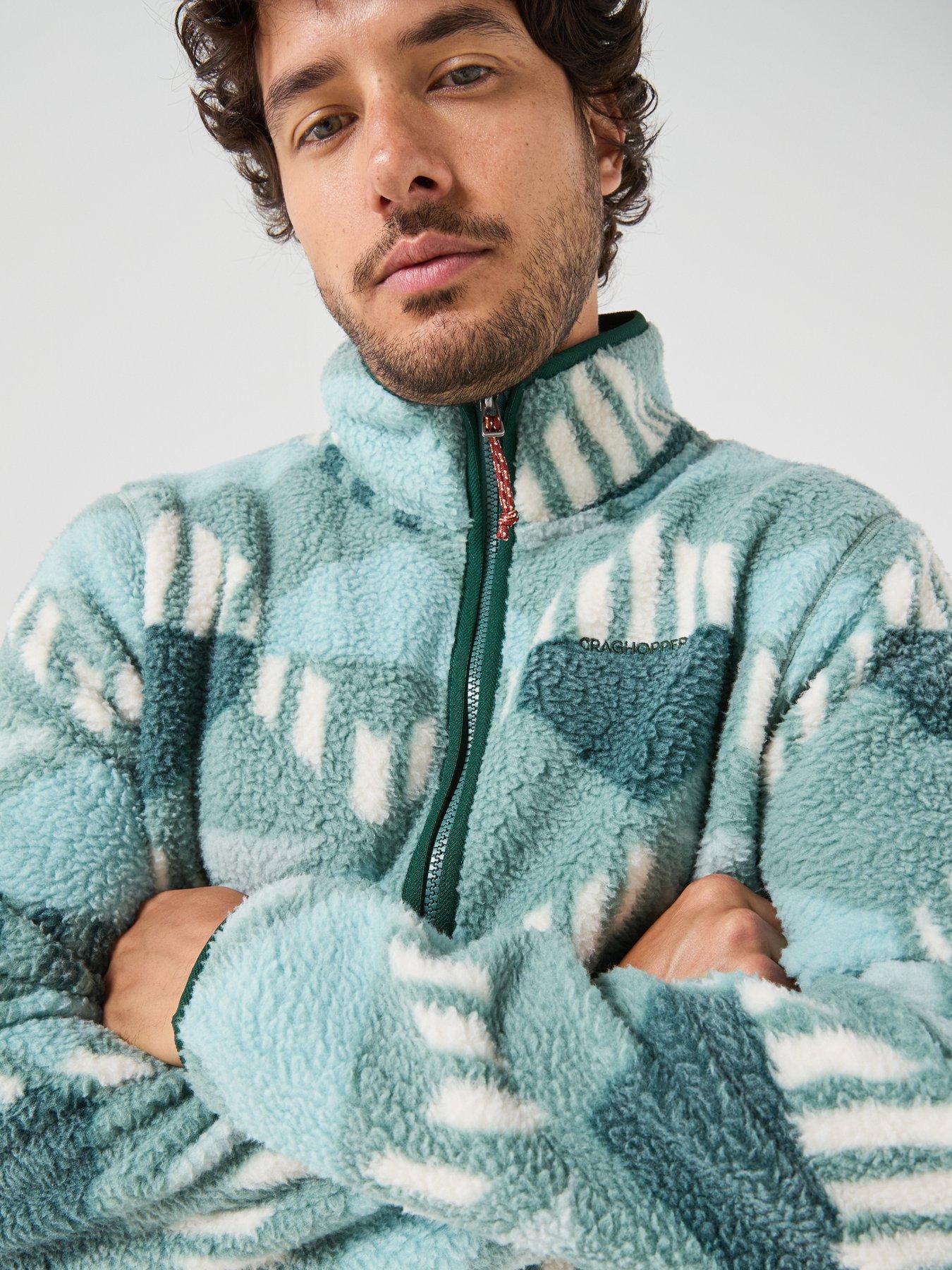 Image 4 of 6 of Craghoppers Mens Tatton II Half Zip Patterned Fleece - Green